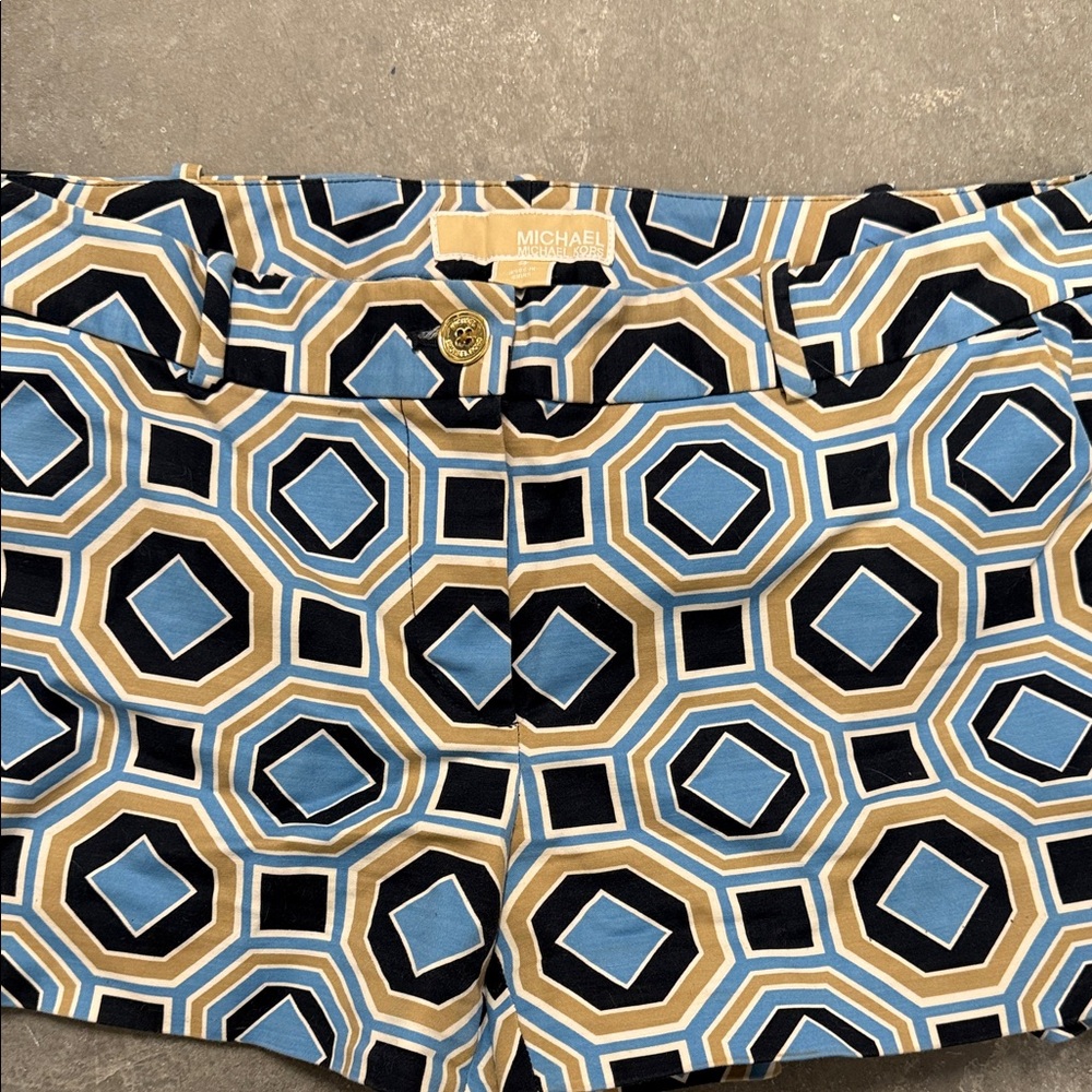 Michael Kors Blue and Black Geometric Shorts